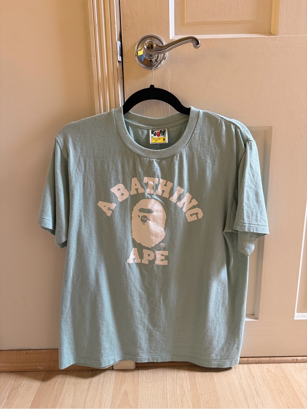 Bape A Bathing Ape Mint Green Tee with White Logo